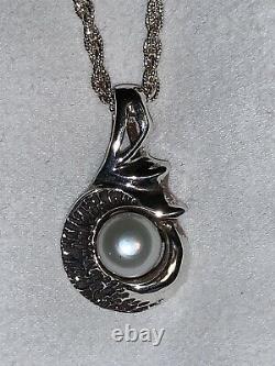 Sterling Silver Pearl Pendant And Chain Custom Made By Rainfire Jewelry Unique