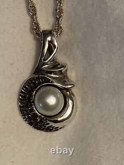 Sterling Silver Pearl Pendant And Chain Custom Made By Rainfire Jewelry Unique