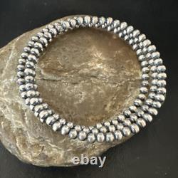 Sterling Silver Pearls 4mm Beads Stainless Steel Wire Wrap Bracelet 90413