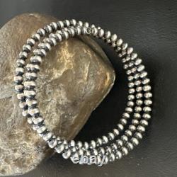 Sterling Silver Pearls 4mm Beads Stainless Steel Wire Wrap Bracelet 90413