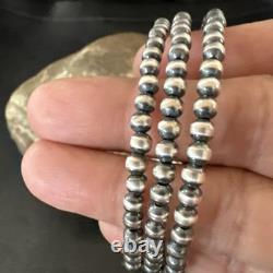 Sterling Silver Pearls 4mm Beads Stainless Steel Wire Wrap Bracelet 90413