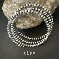 Sterling Silver Pearls 4mm Beads Stainless Steel Wire Wrap Bracelet 90413