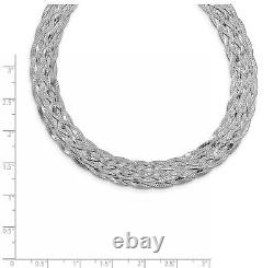 Sterling Silver RH-plate with4 in ext. Choker Necklace 16 Made In Italy