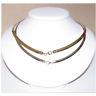 Sterling Silver Reversible 14K Yellow Solid Gold Omega Necklace. Made in Italy