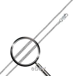 Sterling Silver Rhodium Finish 2.5mm Hollow Franco Chain Necklace, Made in Italy
