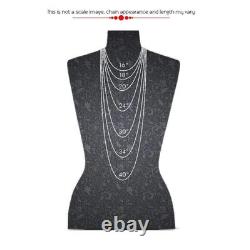 Sterling Silver Rhodium Finish 4mm Figaro Chain Necklace, Made in Italy