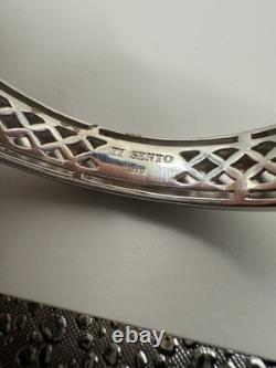 Sterling Silver & Rhodium Ti Sento Bangle Bracelet Made In Italy