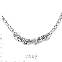 Sterling Silver Rhodium-plated Fancy Link Necklace 18 Made In Italy