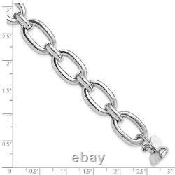 Sterling Silver Rhodium-plated Polished Fancy Link Bracelet 8 Made In Italy