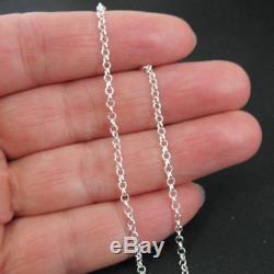 Sterling Silver Rolo Chain 2mm Bulk Lots By The Foot. 925 Made in Italy Silver