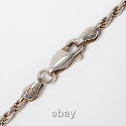 Sterling Silver Rope Cable Chain Tag Pendant Necklace Made in Italy 23 grams