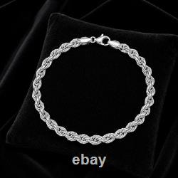 Sterling Silver Roped Bracelet British Made 925 Hallmarked 8 Weight 11.2g