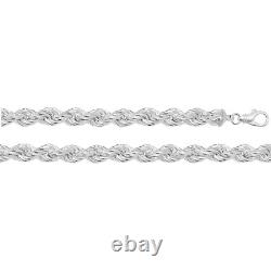 Sterling Silver Roped Bracelet British Made 925 Hallmarked 8 Weight 34.2g