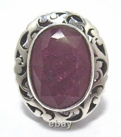Sterling Silver Ruby Ring Band Size 7.75 11 Grams Well Made Piece