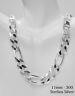 Sterling Silver SOLID FIGARO 11MM Chain Necklace, 925 Silver Necklace Italy made