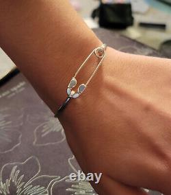 Sterling Silver Safety Pin Bracelet Hand Made In America