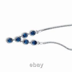 Sterling Silver Sapphire Drop Pendant Hallmarked British Made All Chain Lengths