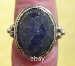 Sterling Silver Sapphire Ring Band Size 6.75 9 Grams Made In India