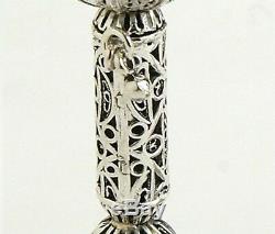 Sterling Silver Shabbat Candlesticks Yemenite Filigree design made In Israel