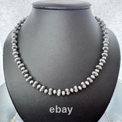 Sterling Silver Southwestern Style 4-8 mm Navajo Pearl Bead 18- 20 Necklace