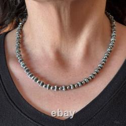 Sterling Silver Southwestern Style 4-8 mm Navajo Pearl Bead 18- 20 Necklace