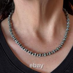 Sterling Silver Southwestern Style 4-8 mm Navajo Pearl Bead 18- 20 Necklace