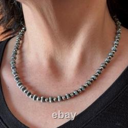Sterling Silver Southwestern Style 4-8 mm Navajo Pearl Bead 18- 20 Necklace