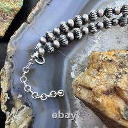 Sterling Silver Southwestern Style 4-8 mm Navajo Pearl Bead 18- 20 Necklace