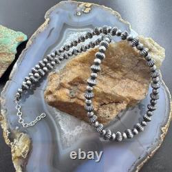 Sterling Silver Southwestern Style 4-8 mm Navajo Pearl Bead 18- 20 Necklace