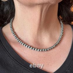 Sterling Silver Southwestern Style 6 mm Navajo Pearl Beads 18-20 Necklace