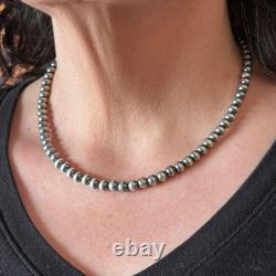 Sterling Silver Southwestern Style 6 mm Navajo Pearl Beads 18-20 Necklace