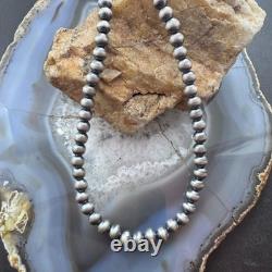 Sterling Silver Southwestern Style 6 mm Navajo Pearl Beads 18-20 Necklace