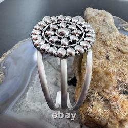 Sterling Silver Southwestern Style Flower Cluster Split Shank Bracelet For Women