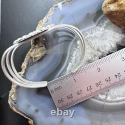 Sterling Silver Southwestern Style Flower Cluster Split Shank Bracelet For Women