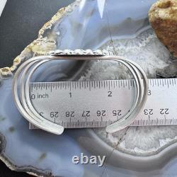 Sterling Silver Southwestern Style Flower Cluster Split Shank Bracelet For Women