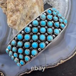 Sterling Silver Southwestern Style Multi Turquoise &Raindrops Bracelet For Women