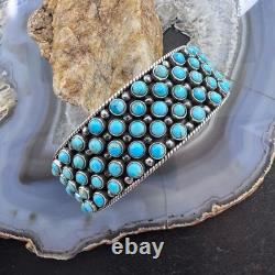 Sterling Silver Southwestern Style Multi Turquoise &Raindrops Bracelet For Women