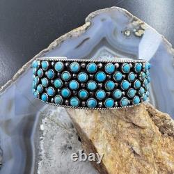 Sterling Silver Southwestern Style Multi Turquoise &Raindrops Bracelet For Women
