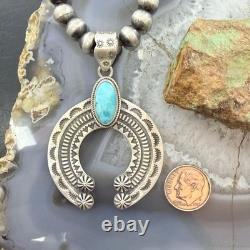 Sterling Silver Southwestern Style Oval Turquoise Decorated Unisex Naja Pendant