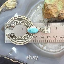 Sterling Silver Southwestern Style Oval Turquoise Decorated Unisex Naja Pendant