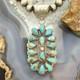 Sterling Silver Southwestern Style Turquoise Decorated Cluster Pendant For Women
