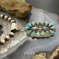 Sterling Silver Southwestern Style Turquoise Decorated Cluster Pendant For Women
