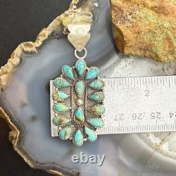 Sterling Silver Southwestern Style Turquoise Decorated Cluster Pendant For Women
