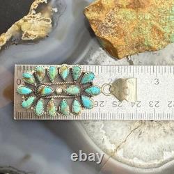 Sterling Silver Southwestern Style Turquoise Decorated Cluster Pendant For Women