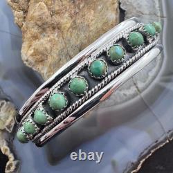 Sterling Silver Southwestern Style Turquoise Single Row Bracelet For Women