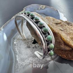 Sterling Silver Southwestern Style Turquoise Single Row Bracelet For Women