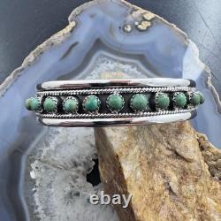 Sterling Silver Southwestern Style Turquoise Single Row Bracelet For Women