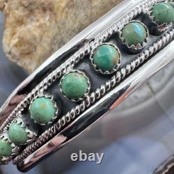Sterling Silver Southwestern Style Turquoise Single Row Bracelet For Women