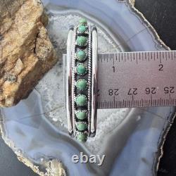Sterling Silver Southwestern Style Turquoise Single Row Bracelet For Women