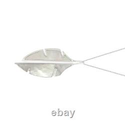 Sterling Silver Split Leaf Pendant 925 Hallmarked British Made All Chain Lengths